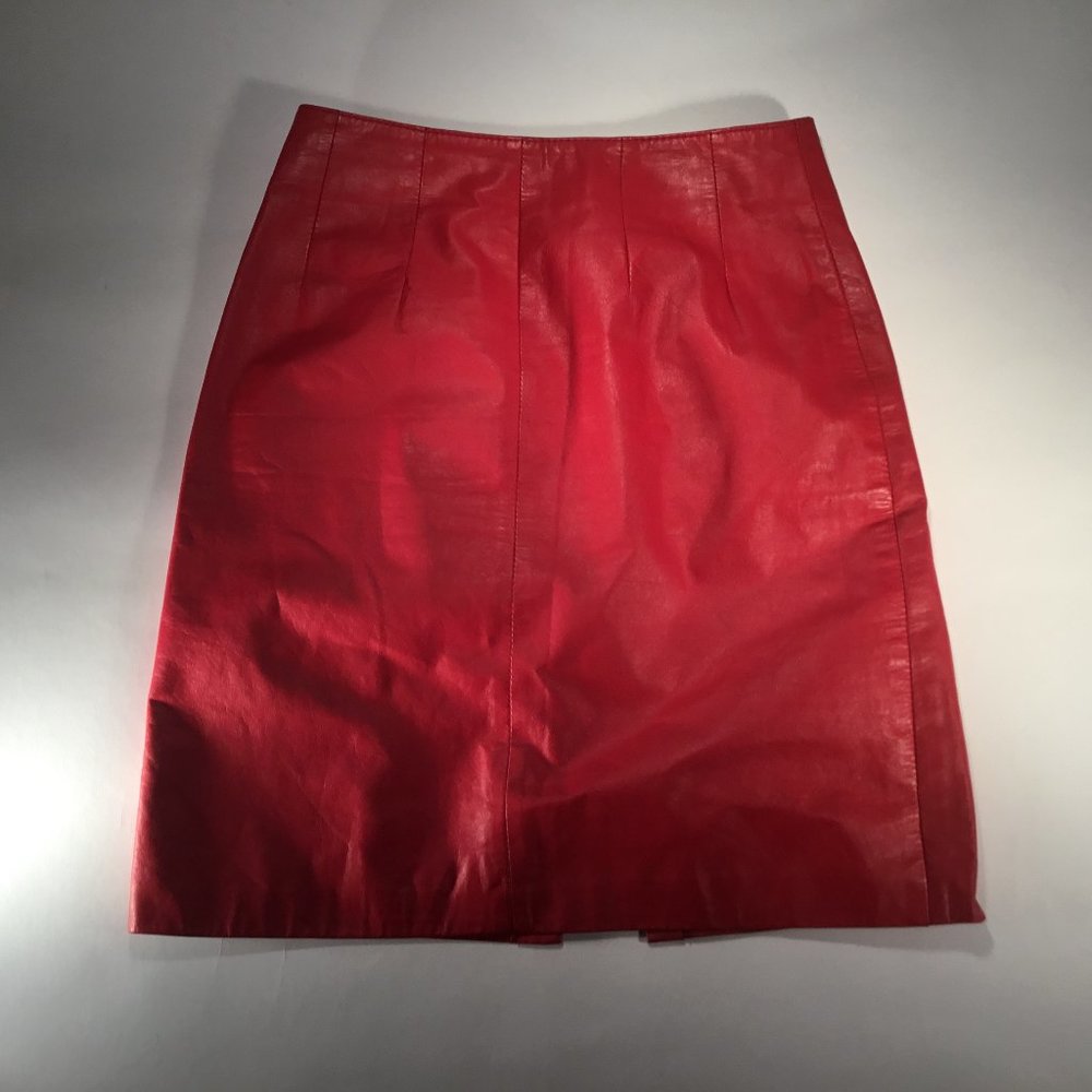 (NWOT) Pia Rucci Red Leather Skirt